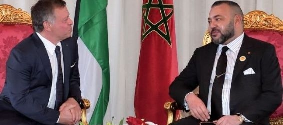 King Mohammed VI and King Abdullah wednesday 23th of March at the Royal Cabinet in Rabat./Ph. Map