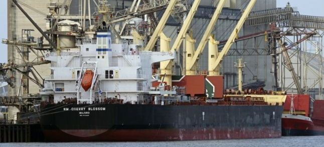 Cherry Blossom, the vessel carrying an OCP phosphate cargo./Ph. DR