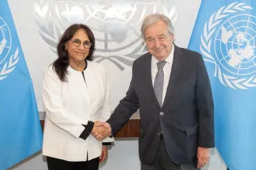 الأمين العام للأمم المتحدة يستقبل بوعياش رئيسة التحالف العالمي للمؤسسات الوطنية لحقوق الإنسان