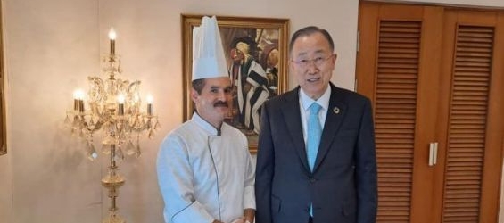 Mostafa Rhiti and former UN Secretary-General Ban Ki-moon. / DR