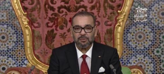 King Mohammed VI during his Green March speech. / DR