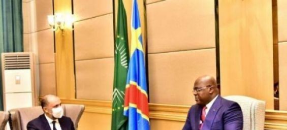 Minister delegate fr Foreign Affairs Mohcine Jazouli and Félix Antoine Tshisekedi, the President of the Democratic Republic of Congo. / DR