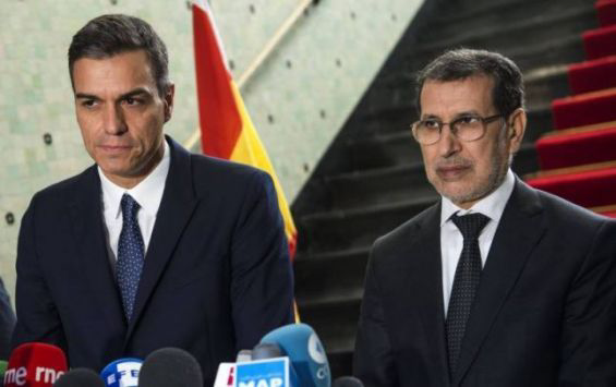 Spanish Prime Minister Pedro Sanchez and Morocco's head of government Saadeddine El Othmani. / DR