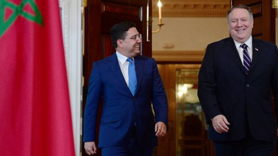 Morocco's Foreign Affairs Minister Nasser Bourita and US Secretary of State Mike Pompeo in Washington, September 17, 2018. / Ph. Jim WATSON - AFP