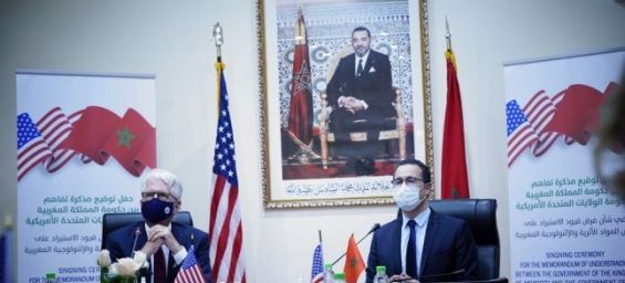 US Ambassador to Morocco David Fischer and Moroccan Minister of Culture Othmane El Ferdaous. / US embassy