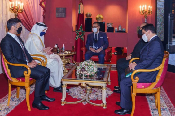 King Mohammed VI during a hearing attended by UAE's Foreign Minister Wednesday in Fez. / DR