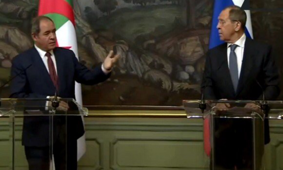 Algerian Foreign Affairs Minister Sabri Boukadoum and his Russian counterpart Sergey Lavrov. / DR