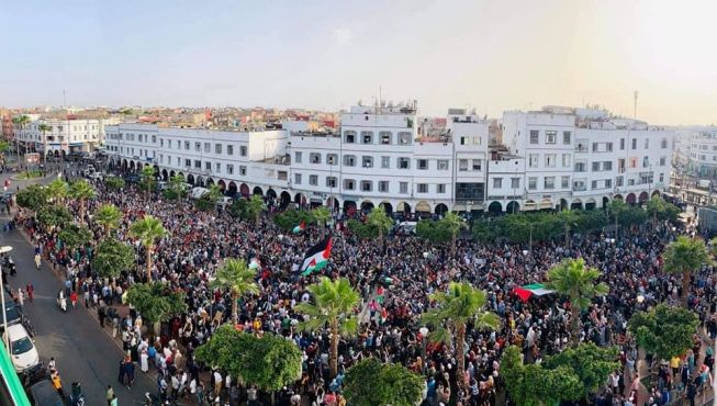 Palestine : Manifestations dans une cinquantaine de villes au Maroc, AWI fortement mobilisé