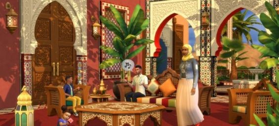 The Sims 4 new Courtyard Oasis Kit. / DR