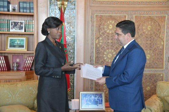 Arlette Soudan-Nonault et Nasser Bourita, mardi à Rabat. / DR