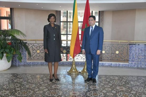 Arlette Soudan-Nonault et Nasser Bourita, mardi à Rabat. / DR
