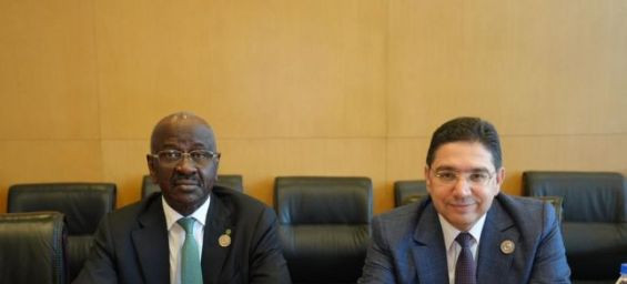 Moroccan Foreign Minister Nasser Bourita with his Mauritanian counterpart, Mohamed Salem Ould Merzoug. / Ph. Maroc Diplomatie