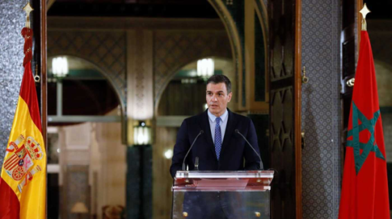 Spanish Prime Minister Pedro Sanchez on February 21st in Rabat during a visit to Morocco. / Ph. DR
