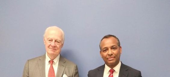 Sahara envoy Staffan de Mistura and Polisario representative Sidi Mohamed Omar. / Ph. X