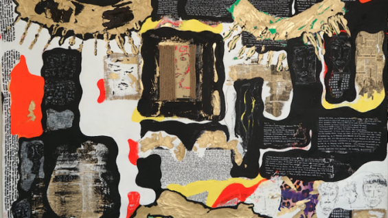 Painting by Moroccan contemporary artist Aidan Marak. / Ph. DR