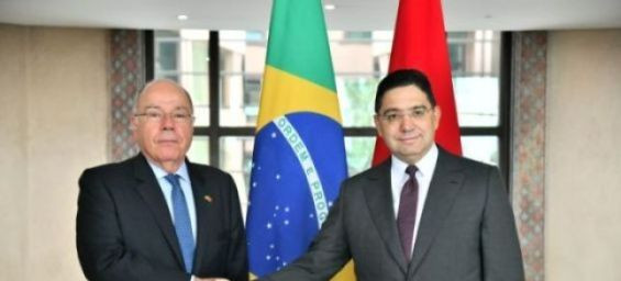 Minister of Foreign Affairs Nasser Bourita and his Brazilian counterpart, Mauro Vieira. / Ph. DR