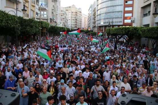 Tangier rally : Thousands march in solidarity with Palestinians