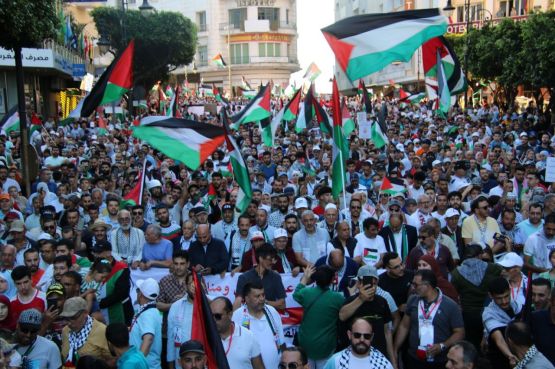 Tangier rally : Thousands march in solidarity with Palestinians