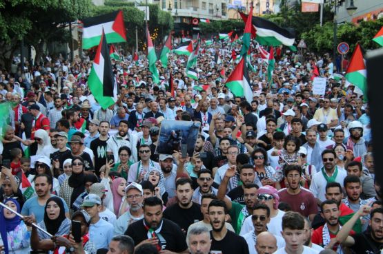 Tangier rally : Thousands march in solidarity with Palestinians