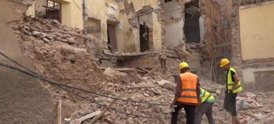 Weakened by 2023 earthquake, house collapses in Marrakech's Mellah
