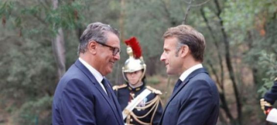 French President Emmanuel Macron held talks with Moroccan Prime Minister Aziz Akhannouch