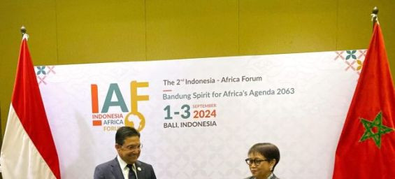 Morocco Foreign Minister Nasser Bourita and Indonesian counterpart Monday, September 2, in Bali. / Ph. Moroccan Diplomacy