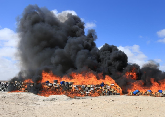 Safi customs destroy 8.1 tonnes of cannabis resin in major drug bust