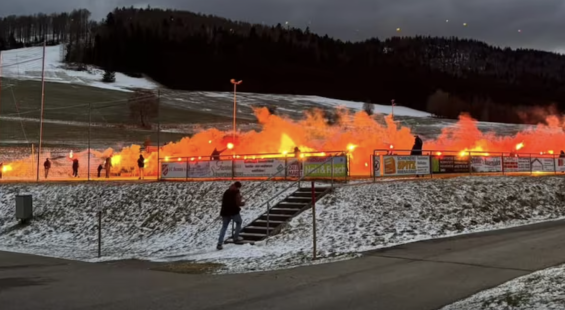 Moroccan ultras' party sets German club's field ablaze
