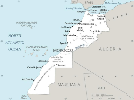 CIA releases map showing Morocco with Sahara
