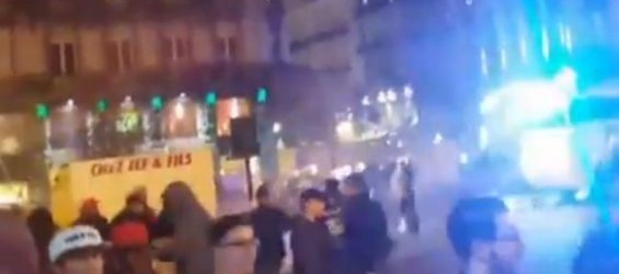 Celebrations turned violent in Brussels ./Ph. Screenshot twitter