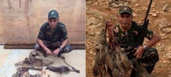 Abdelaziz Stati posing with dead birds./Ph. Facebook