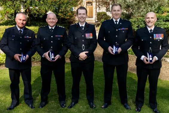 The team was presented with their Humanitarian Medals by a Kent Fire & Rescue Service director. / Ph. / Kent Fire & Rescue Service