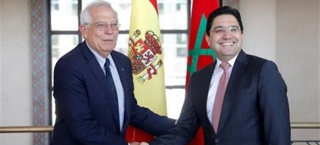 Spanish Foreign Ministre Josep Borrell and his Moroccan counterpart Nasser Bourita in Morocco./Ph. DR
