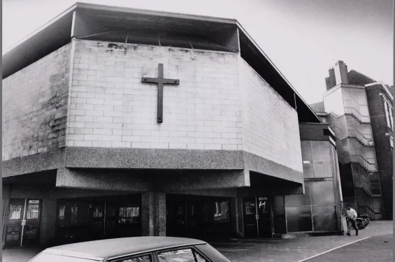 Exterior of the (then) Roman Catholic St. Willibrordus Church. / Ph. (Frans Busselman, City Archives)