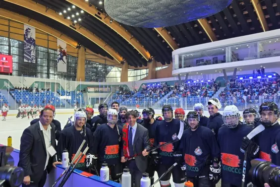 Morocco inaugurates its first Olympic-size ice rink with a hockey match