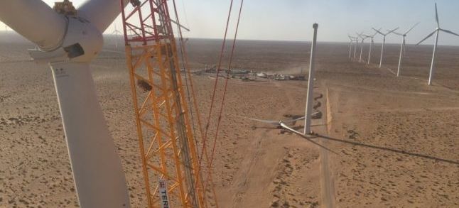 The construction of a wind farm in Boujdour./Ph. Windhoist