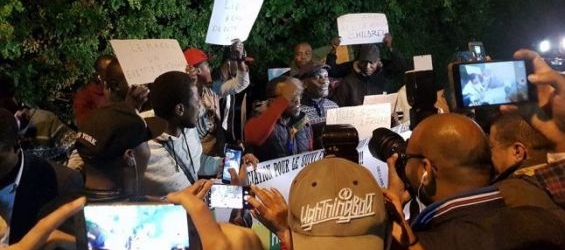 NGOs organized a sit-in in front of the Libyan Embassy to denounce human trafficking