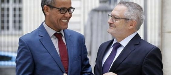 Abdelouahed Ben-Ncer and Jean-Jacques Hublin the two researchers behind Jbel Irhoud's recent discovery. / Ph. AFP 