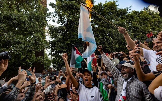 La manifestation en solidarité avec la Palestine organisée, dimanche 16 mai à Rabat. / Ph. Fadel Senna - AFP