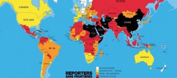 The World Press Freedom Index latest map./Ph. RSF.org