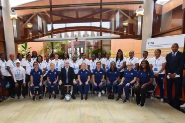La formation d’entraîneures au centre d’une visite de Gianni Infantino à la FIFA Afrique