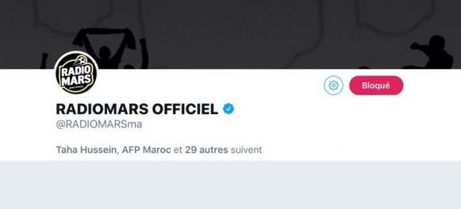 A screen shot of a Twitter account that blocked Radio Mars./Ph. Twitter