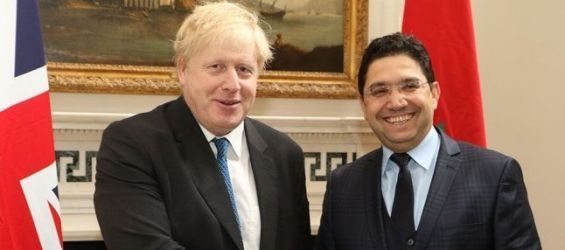 Foreign Affairs minister Nasser Bourita and his British counterpart Johnson Boris in London./Ph. MAECI