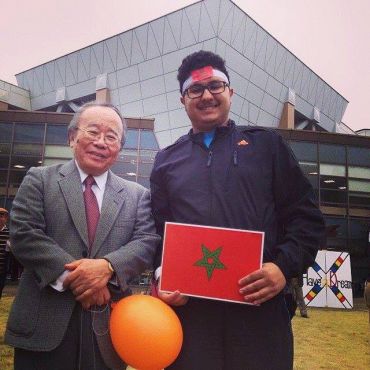 Hamza Louizi et le Dr Sakamoto, fondateur de la Ritsumeikan Asia Pacific University.   Photo/H.L.

