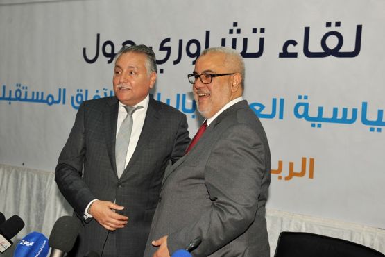 Nabil Benabdellah et Abdelillah Benkirane lors de la rencontre des deux partis / Photos PPS