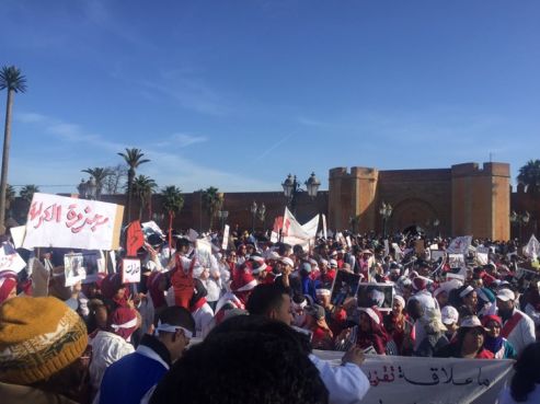 Marche des enseignants-stagiaires du 24 janvier 2016 à Rabat / Ph. Samia Errazzouki