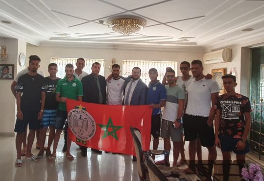 Les supporters du Raja qui ont été reçus par l'ambassade du Maroc en Jordanie. / Ph. DR