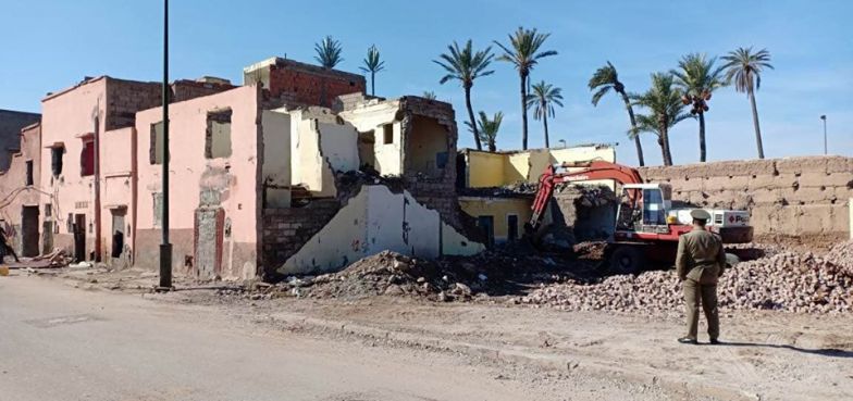 Les autorités locales de Marrakech ont procédé vendredi à la démolition de la maison. / Ph. Amal Mellakh 