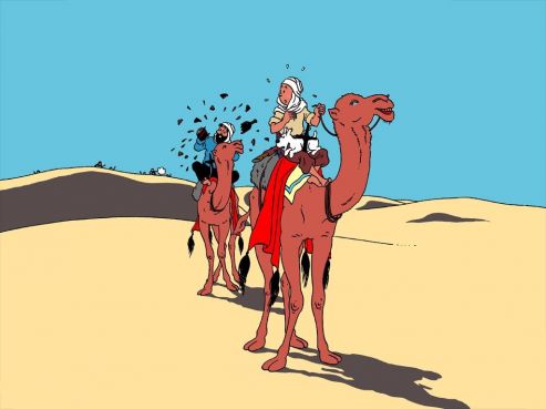 Tintin en plein Sahara marocain