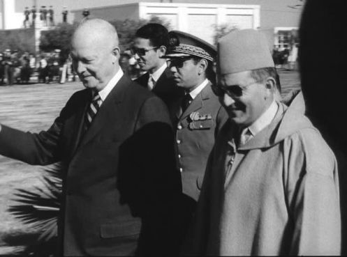 Le président Dwight Eisenhower reçu par feu le roi Mohammed V à Casablanca en 1959. / Ph. Frampool